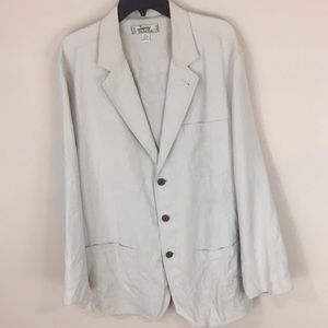 Tommy Bahama Tan Khaki Silk and Linen Blend Blazer Sports Coat Size Large